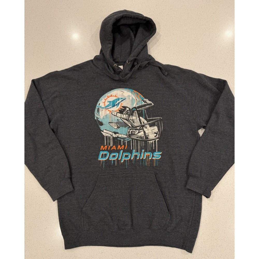 Miami Dolphins Graphic Hoodie Sweater Pullover Men's S&S Textile & Apparel Sz L